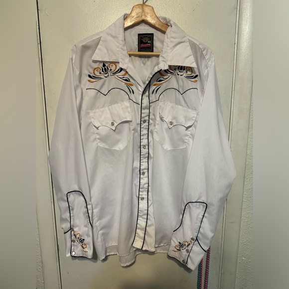 Western Vintage, Rockabilly Embroidered Pearl snap shirt - Picture 1 of 6